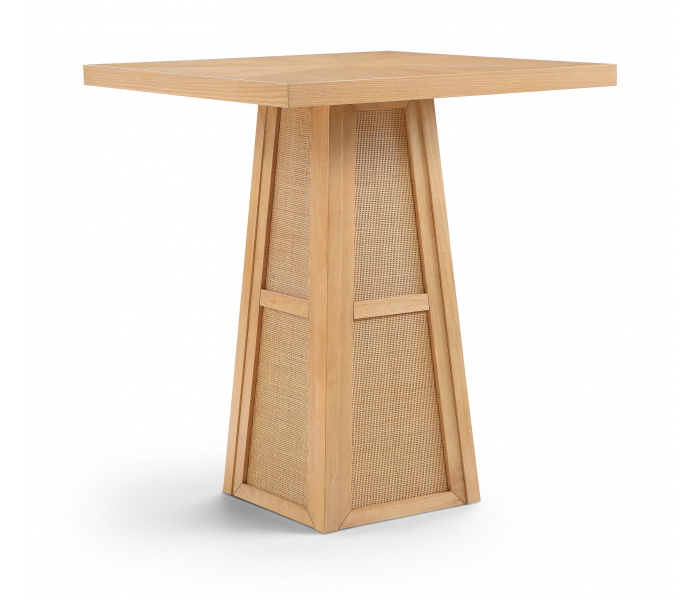 Fenwick - Cane, Oak Veneer And Solid Wood Bar Height Table - Natural, 36.25"