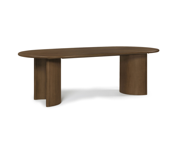 Caldra - Oak Veneer And Solid Wood Dining Table - Brown - Dark Brown, 94"