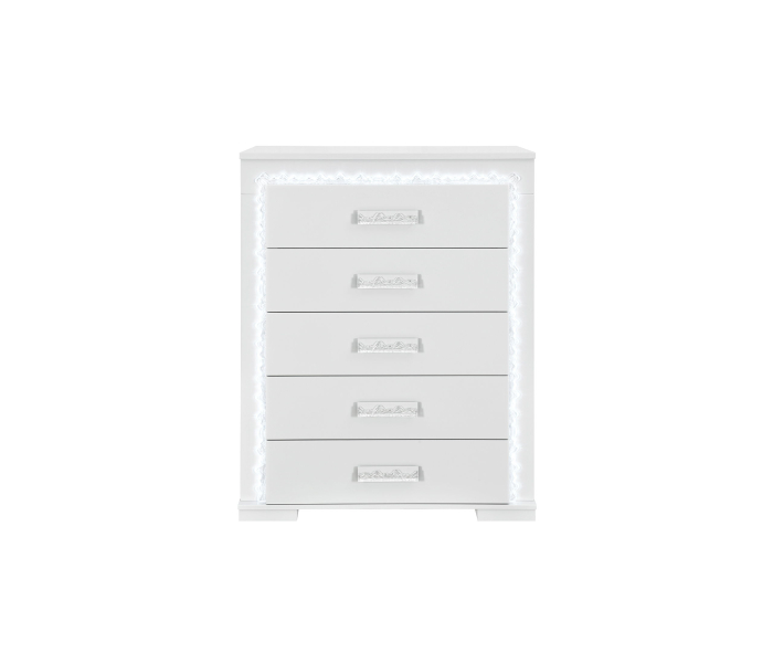 Naomi - Chest With LED - Silver - Pearl Silver, 51.1" Tall