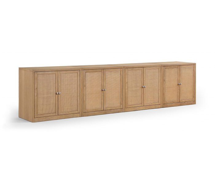 Vero - Solid Wood And Oak Veneer 4 Piece Sideboard/Buffet - Natural - Light Brown