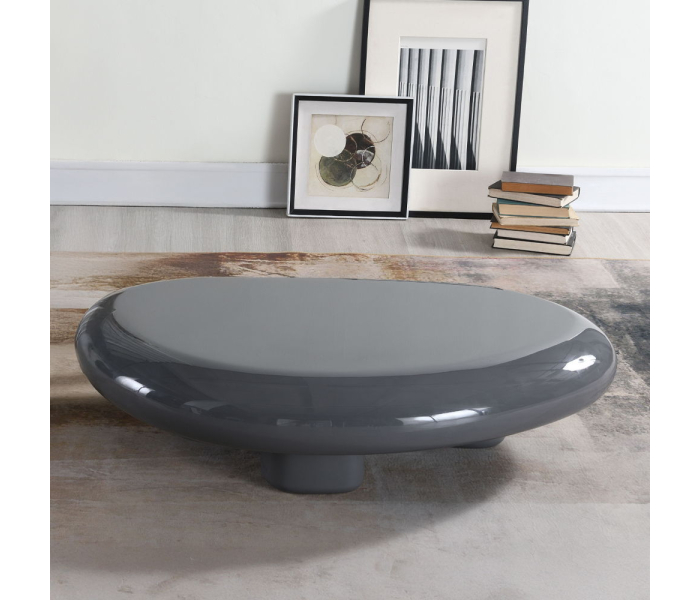 Charlene - Coffee Table - Gray High Gloss - Dark Gray, 46"
