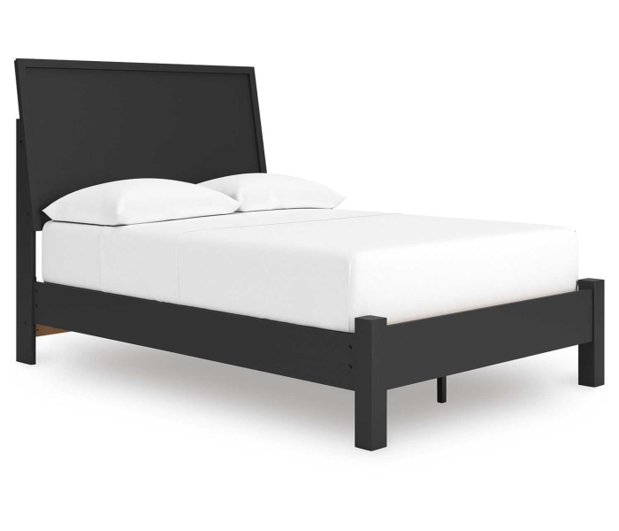 Danziar - Full Panel Bed With Low Footboard - Black