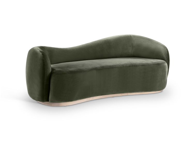 Gustavo - Velvet 92.5" Upholstered Sofa - Dark Green, 92.5"