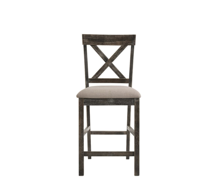 Martha II - Counter Height Chair (Set of 2) - Tan Linen & Weathered