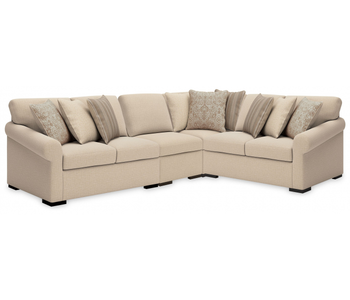 LadyMae 4-Piece Sectional Twill, 130"