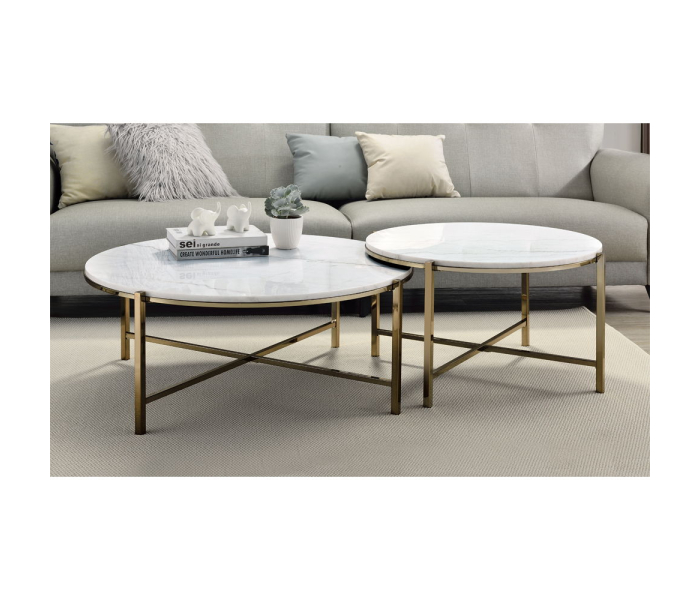 Zaidee - Nesting Table Set - Champagne, 37"