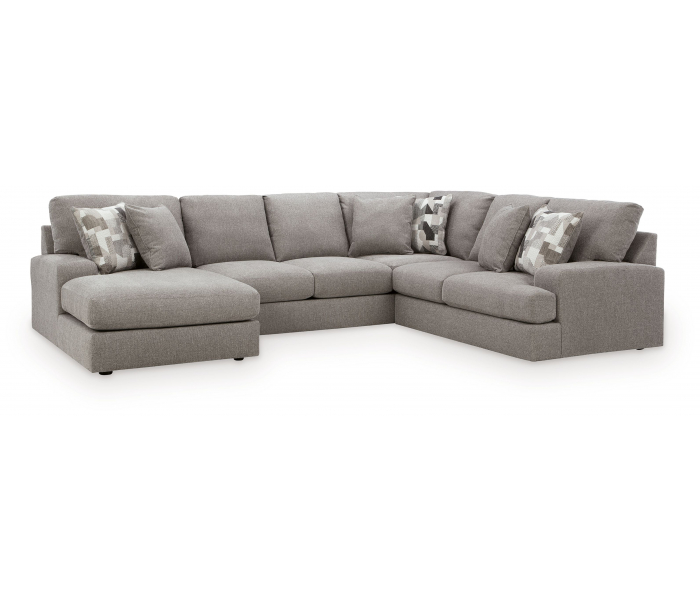 Lindon 3-Piece Sectional With LAF Corner Chaise Smoke, 136"