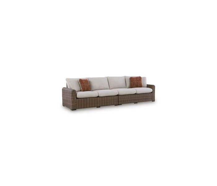 Dolan Creek RAF/LAF Loveseat With Cushion (Set of 2) Beige / Brown, 61.9"