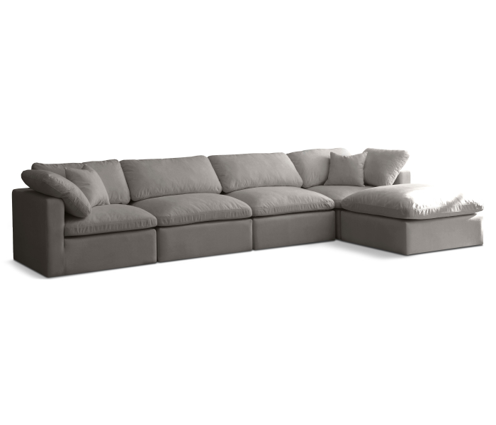 Plush - 5 Piece Modular Sectional With Chaise, 140"