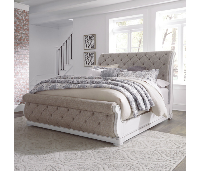 Magnolia Manor - King Upholstered Sleigh Bed