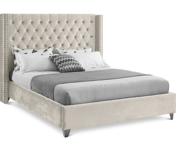 Aiden - King Bed - Cream