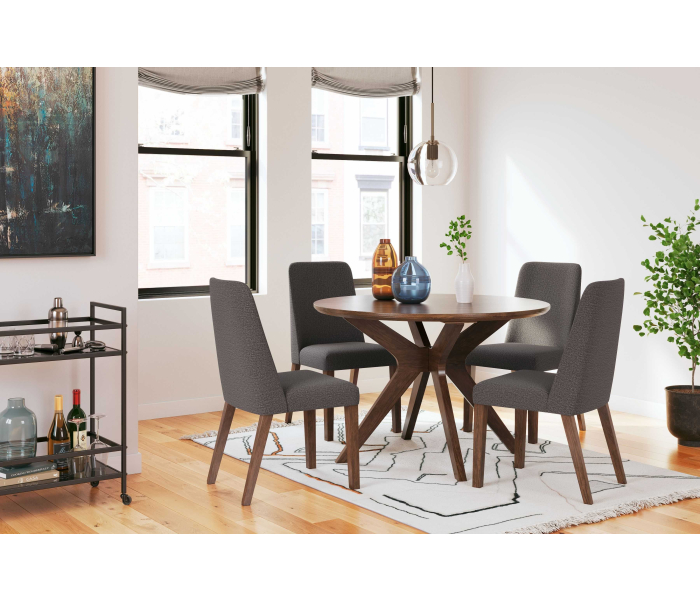 Lyncott - Charcoal / Brown - 5 Pc. - Dining Room Table, 4 Side Chairs