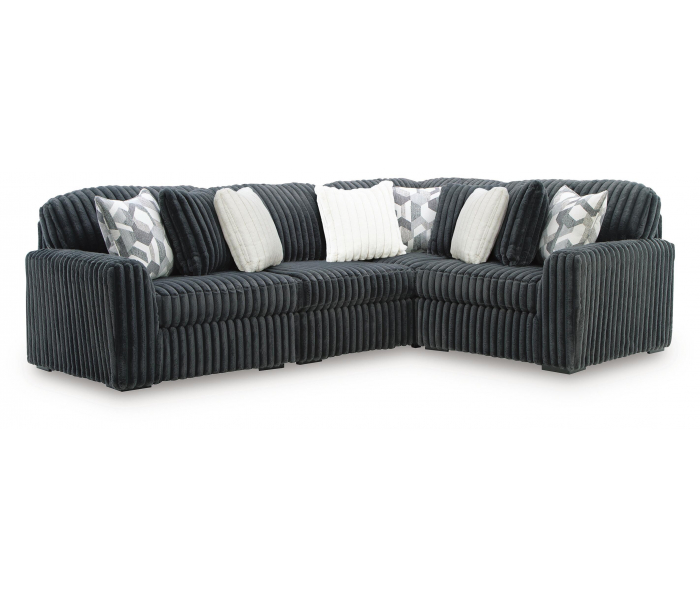 Midnight-Madness 4-Piece Sectional Gunmetal, 122"