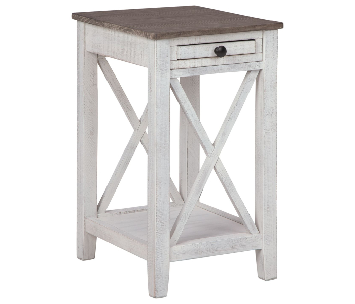Adalane - White / Gray - Accent Table, 14"