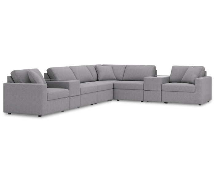 Cozymax - Granite - 8-Piece Sectional With Storage Consoles, 156"