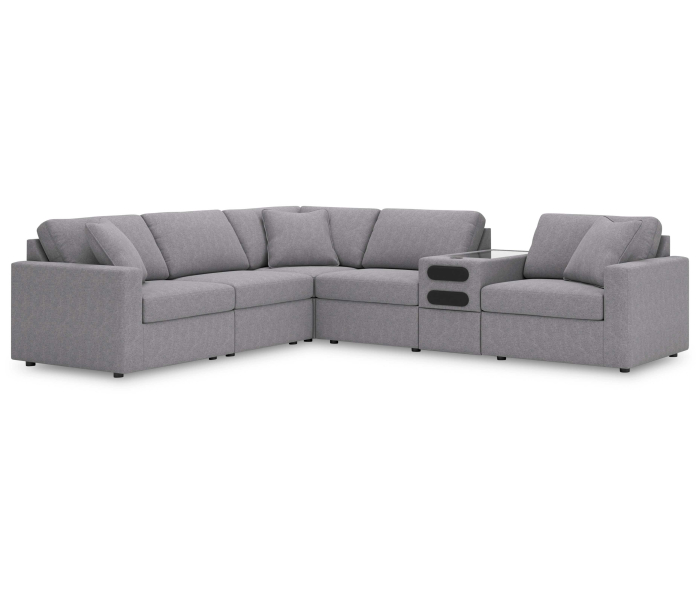 Cozymax - Granite - 6-Piece Sectional With Audio System Console, 124"