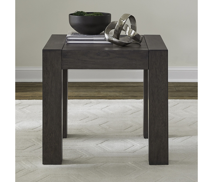Cascade Falls - Square End Table - Satin Espresso, 26"