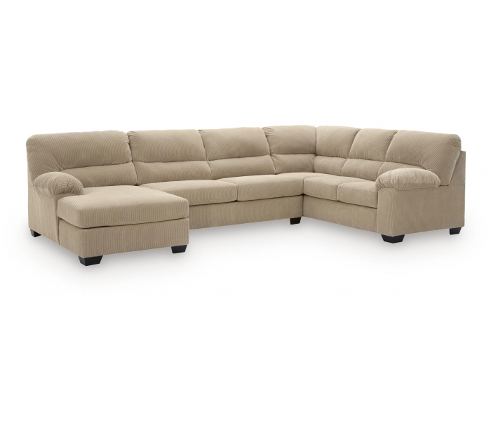 SimpleJoy 3-Piece Sectional With LAF Corner Chaise Sand, 145"