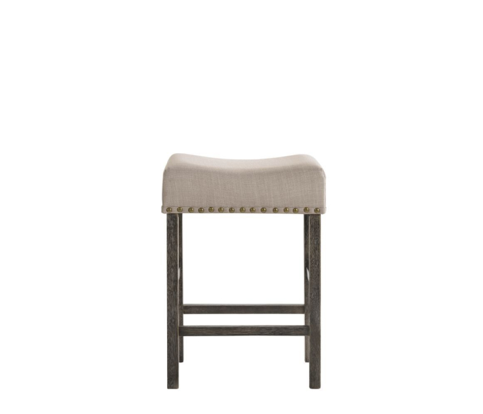 Martha II - Stool (Set of 2) - Tan Linen & Weathered