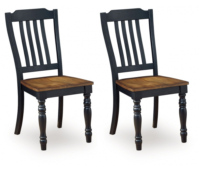Clorazi Dining Room Side Chair (Set of 2) Black / Brown