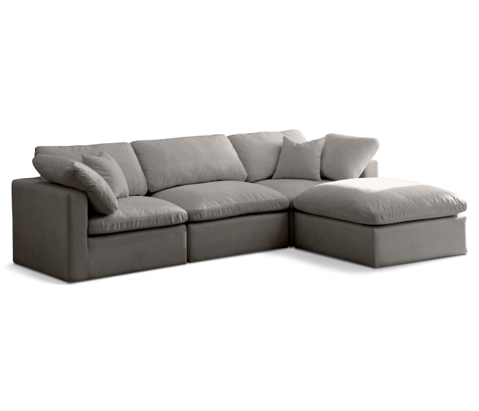 Plush - 4 Piece Modular Sectional With Chaise, 105"
