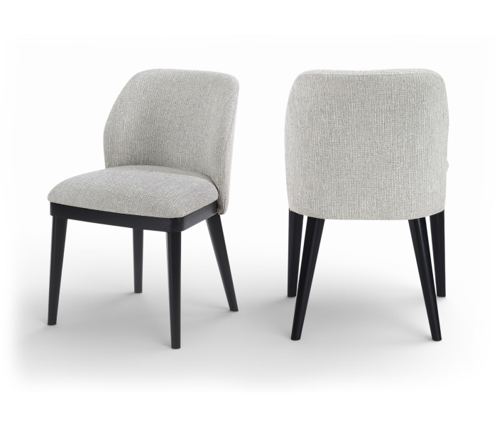 Valeo - Linen Textured Fabric Upholstered Dining Chair (Set of 2) - Grey - Gray