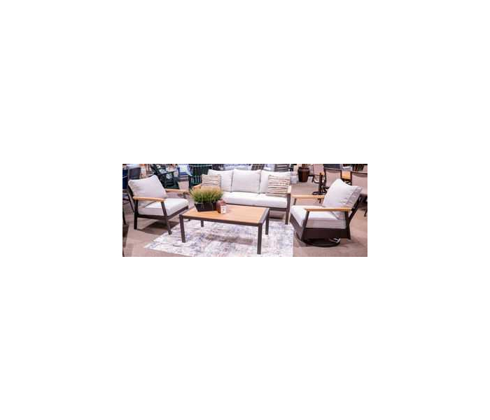 Carmel Highlands Sofa, Chairs, Table Set (Set of 4) Dark Brown