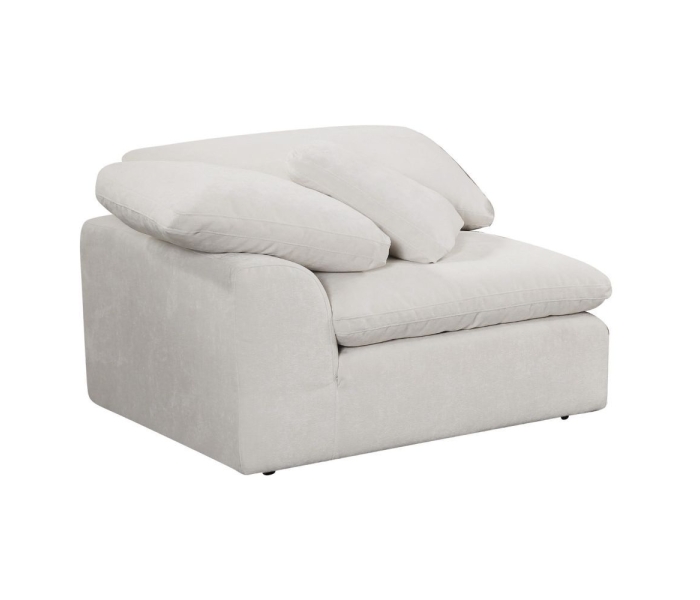 Naveen - Modular Wedge With Pillow - Ivory Linen - White, 45"