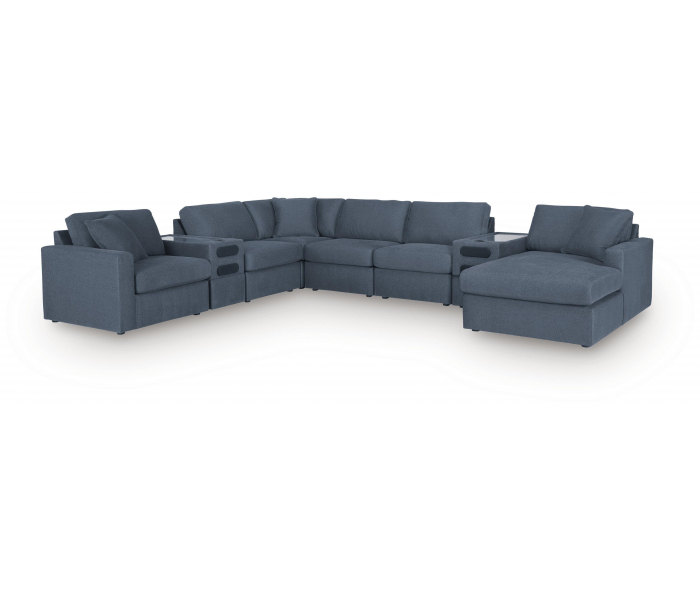Modmax 8-Piece Sectional With RAF Corner Storage Chaise And 2 Audio Consoles Ink, 124"