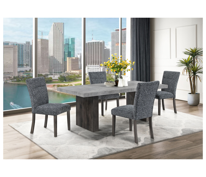 D2410 - 9 Piece Dining Room Set (Dining Table And 8 Dining Chair) - Grey - Gray