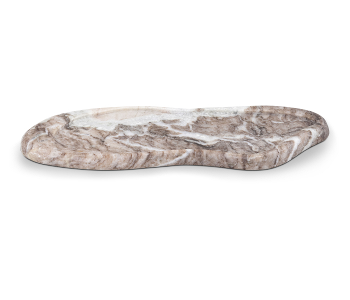 Arezzo - Marble Tray - Brown - Gray, 16"