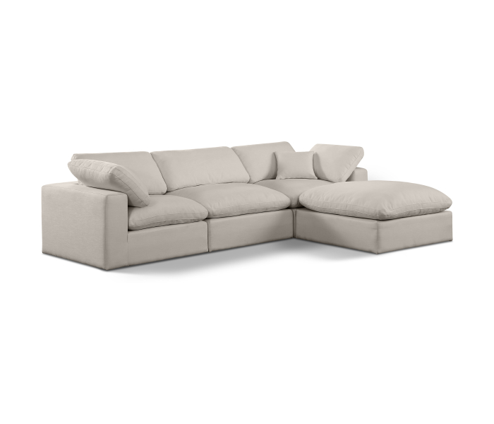 Comfy - 4 Piece Linen Fabric Modular Sectional With Chaise, 119"