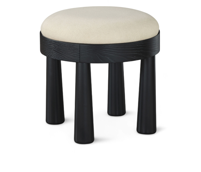Larea - Upholstered Ottoman - Cream - Beige