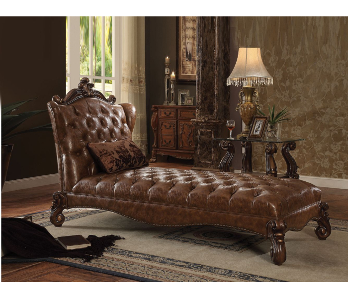 Versailles - Chaise - 2-Tone Light Brown PU & Cherry Oak