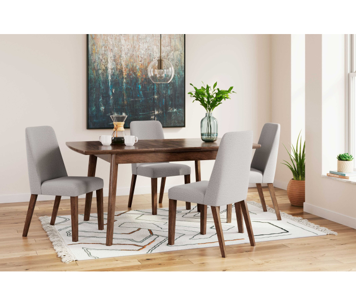 Lyncott - Brown / Gray - 5 Pc. - Butterfly Extension Table, 4 Side Chairs