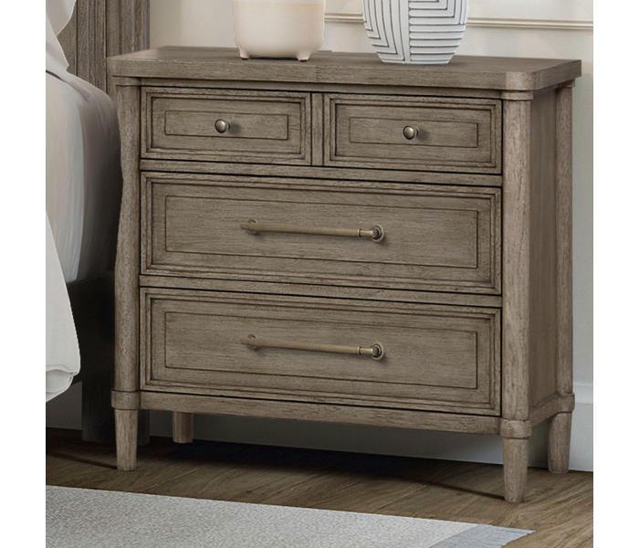 Rochelle Park - Nightstand With Charging Station - Smokey Taupe - Light Brown