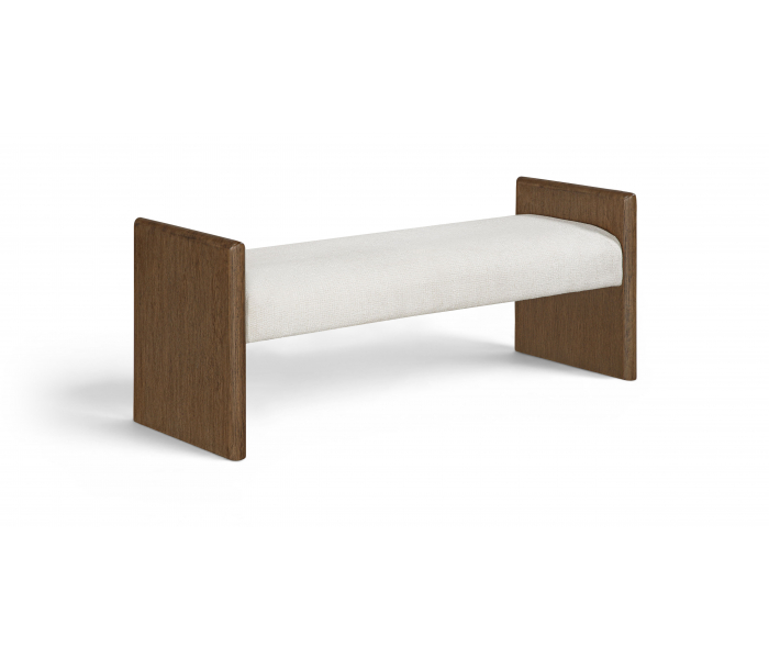 Hickory - Fabric Upholstered Bench - Beige / Natural