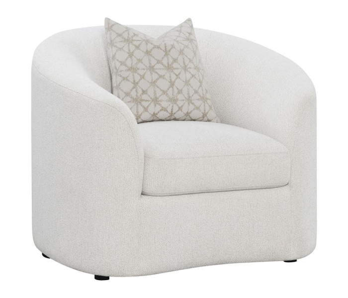 Rainn - Boucle Upholstered Sloped Arm Accent Chair - Latte
