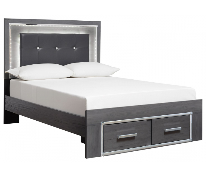 Lodanna Full Panel Bed With Storage Gray