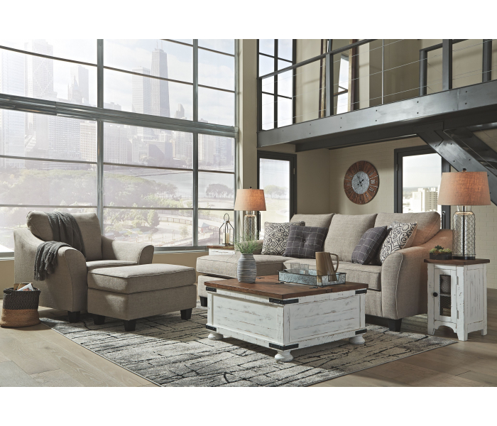 Kestrel 3 Pc. Sofa Chaise, Chair, Ottoman Driftwood