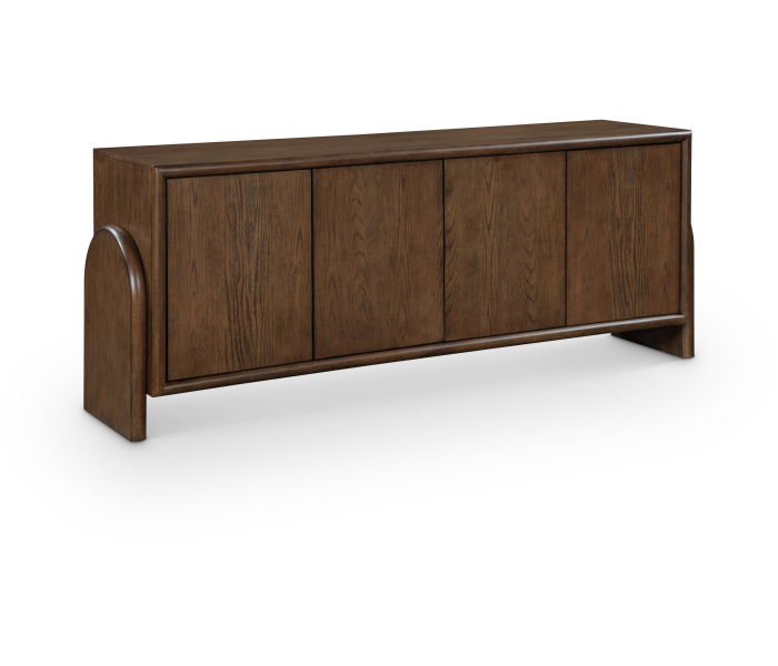 Elanor - Oak Veneer And Solid Wood Sideboard/Buffet - Brown - Dark Brown