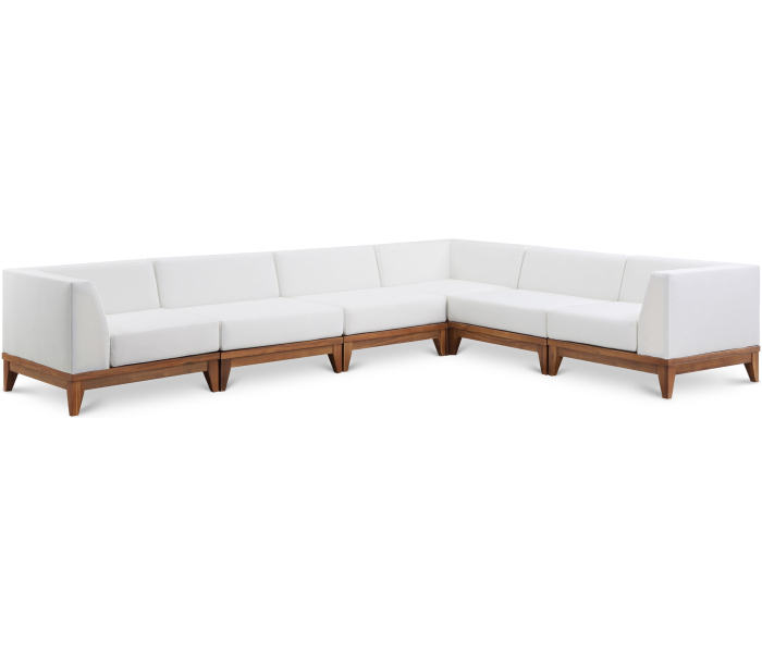 Rio - 6 Piece Modular Sectional - Off White - Fabric, 131"