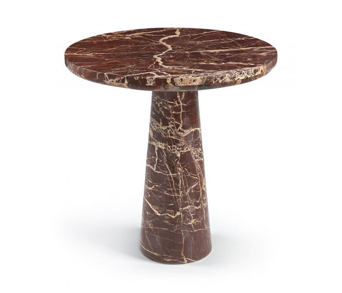 Fontelina - 30" Genuine Marble Bistro Dining Table - Cherry, 30"