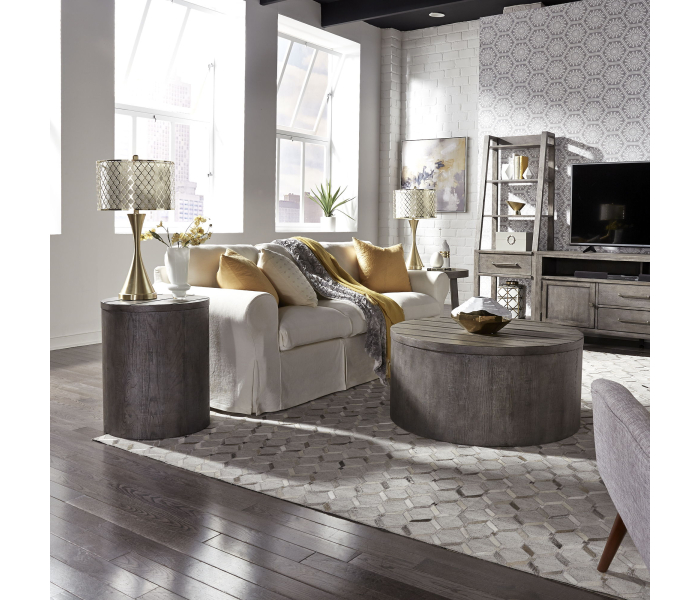 Modern Farmhouse - 3 Piece Table Set - Charcoal - Drum Tables