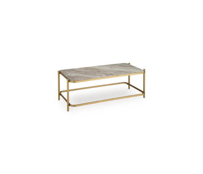 Manor Stone Rectangular Cocktail Table Gold / Natural, 48"