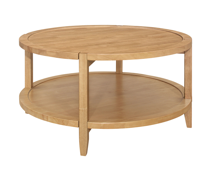 Camillo - Round Solid Wood Coffee Table - Maple, 35.5"