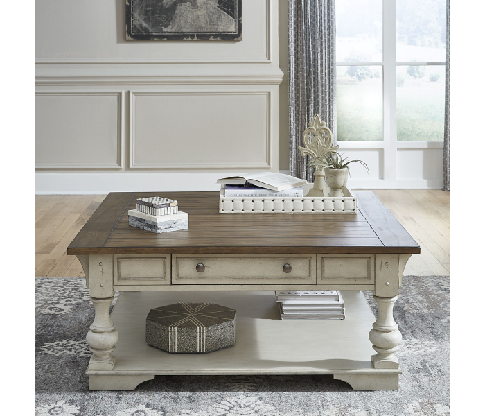 Morgan Creek - Drawer Square Cocktail Table, 48"