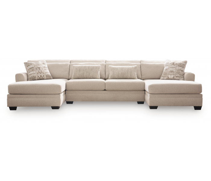 Mandi Point 3-Piece Double Chaise Sleeper Sectional Marble, 152"
