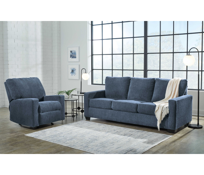 Rannis - Navy - 2 Pc. - Queen Sofa Sleeper, Rocker Recliner
