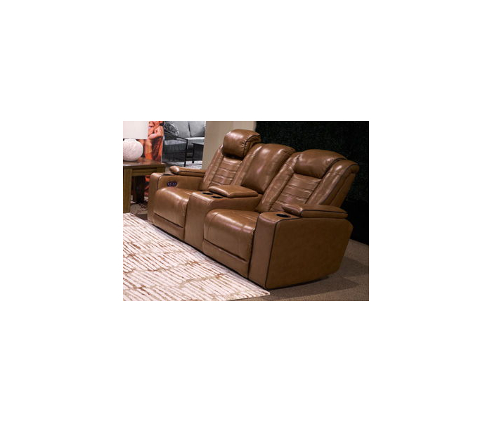 Gruaro Power Reclining Loveseat With Console / Adjustable Headrest Amber